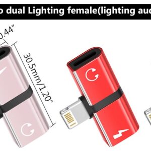 Portable 2-in-1 Lightning Audio Charging Adapter for iPhone