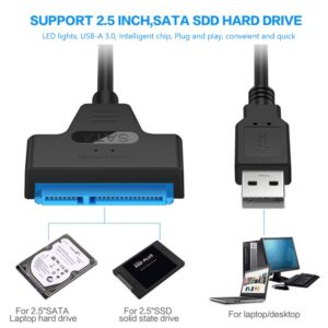 USB-A 3.0 to SATA adapter for 2.5 inch HDD and SSD