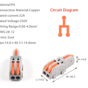 2-way push-in terminal block connector(1 in-2 out)
