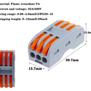 3-way push-in terminal block connector
