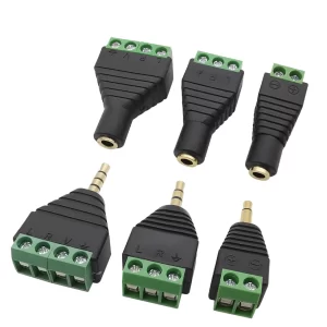 3.5mm Audio Jack to Screw Terminal Connector
