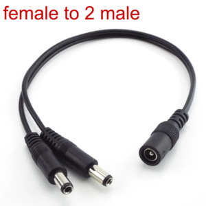 DC 1 Female to 2 Male Power Splitter Cable