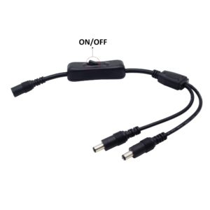 DC Power Cable with Splitter and Switch for LED Strip Lights